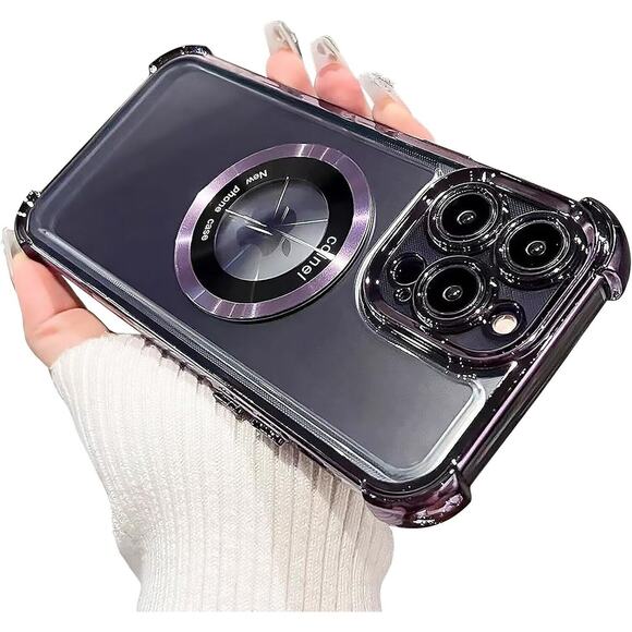 iPhone 14 Pro Case Magnetic Clear Bling Military-Grade Protection Luxury Corners - Picture 1 of 8